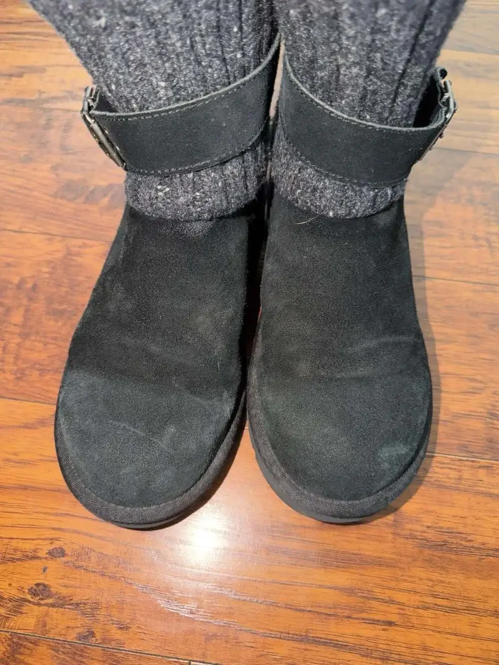 UGG Australia Cambridge Black Suede and Knit Cuff Boots